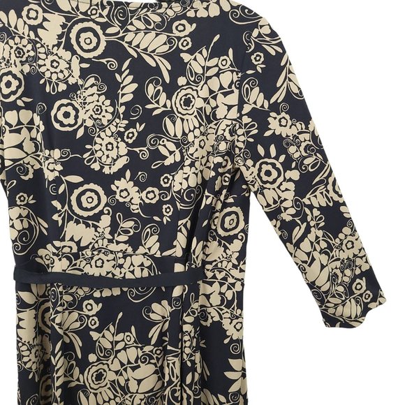 Ann Taylor LOFT Petites Wrap Dress Size 6P Black Taupe Floral Print Mid Length - Picture 16 of 16